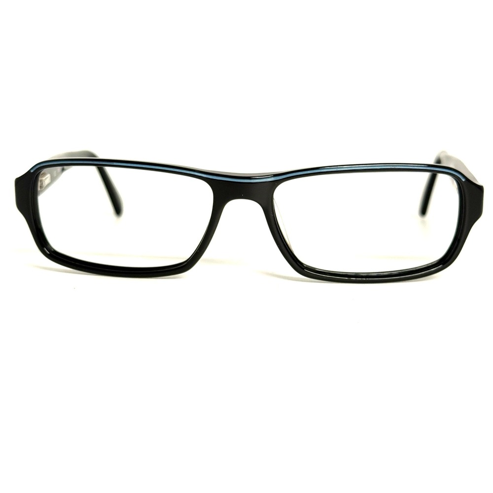 Police V1617 Col.0700 Black Eyeglasses Frames 53-15-135 Rectangle Blue Stripe